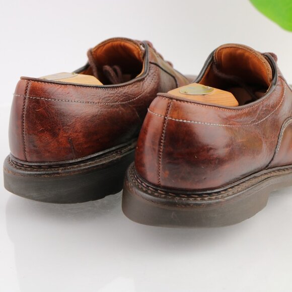 Allen Edmonds Mens Mapleton Oxford Size 9 B Brown Leather Bicycle Toe Shoes Lugs - Picture 4 of 12